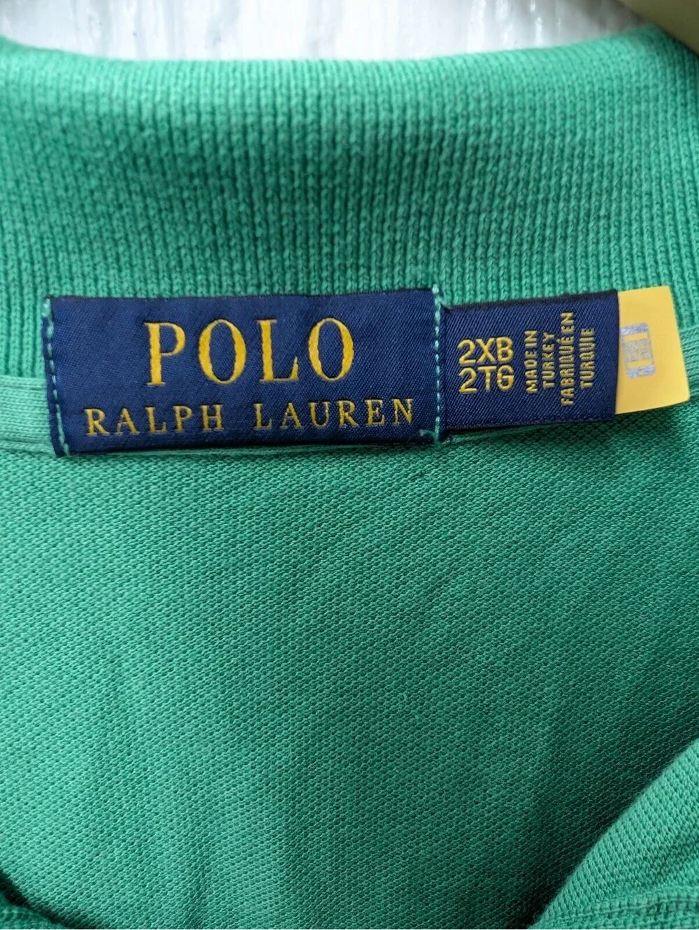 Polo Ralph Lauren Green Polo Shirt Pony Embroidery 100% Cotton Men's Size 2XB